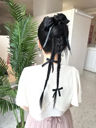 ヘアアレンジ レイヤーカット/ ハイトーンchimiのヘアスタイル