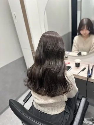 セミロング カラー ヘアアレンジ EMANON池袋3rd所属・ブリーチなしカラー｜ なおき｜池袋美容師のヘアスタイル