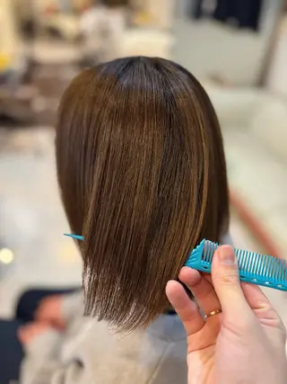 ミディアム カラー パーマ 長屋 裕也のヘアスタイル