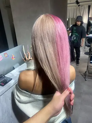 カラー Seleneコウキ ブリーチ/ハイトーンのヘアスタイル