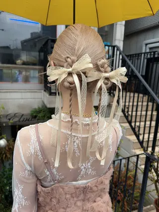 セミロング ヘアアレンジ お呼ばれヘア✨️ Akari🧸🤍のヘアスタイル