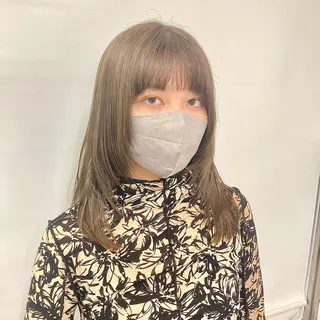 ミディアム カラー ウルフレイヤー エクステ/kokiのヘアスタイル