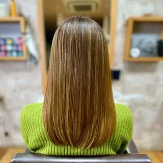 セミロング YELLOW CORN 金沢文庫所属・【金沢文庫4分】髪質 改善/縮毛矯正アラタのヘアスタイル