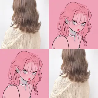 セミロング レイヤーカット指名 No.1💖マユカのヘアスタイル