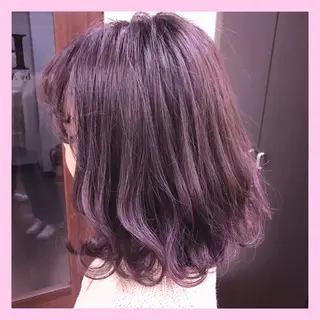 ミディアム カラー SHIN/レイヤー カット×クロスパーマのヘアスタイル