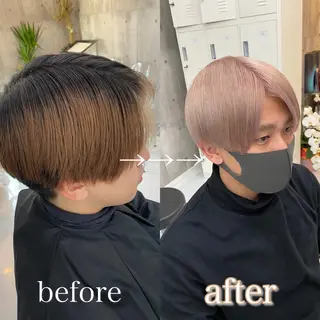 ショート カラー ヘアアレンジ メンズ 韓国ヘア特化💍 tiam💍ブリーチのヘアスタイル