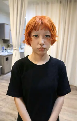 ショート カラー デザインパーマ 藤田和樹のヘアスタイル