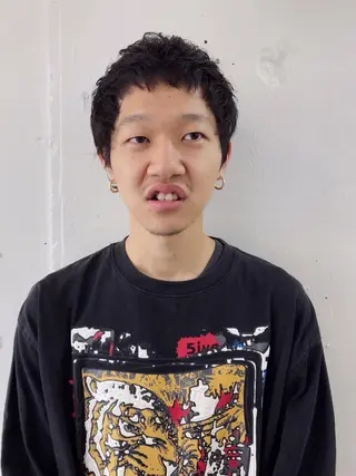 ショート パーマ メンズ 木村陸弥 似合わせ 透明感カラー🌿のヘアスタイル