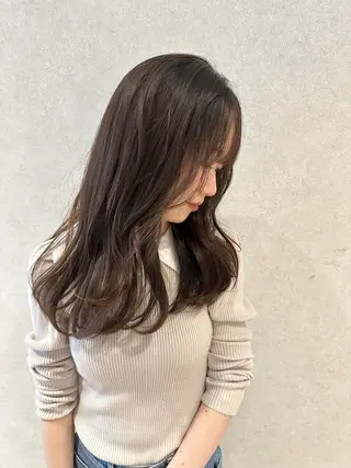 セミロング カラー レイヤー/ハッシュ 渋谷/サッタのヘアスタイル