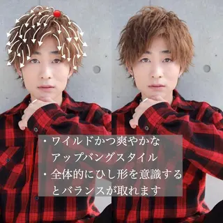 ショート カラー メンズ 赤み消し🌿 透明感カラー🫧のヘアスタイル