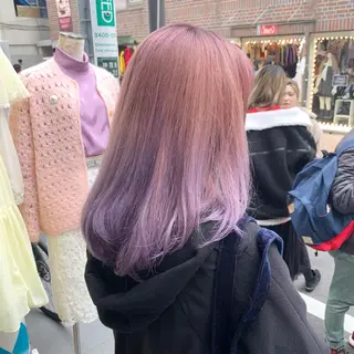 セミロング カラー ピンクベージュ/新潟 万代/高橋桃葉🍑のヘアスタイル