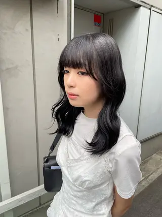 セミロング カラー 大人っぽ♡上品な暖色 ♡ブリーチなし♡のヘアスタイル