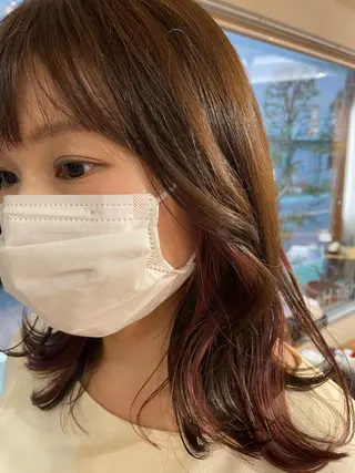 ミディアム カラー パーマ 海外レイヤー 🇺🇸/ヒナコのヘアスタイル