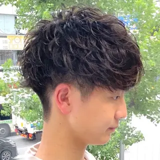 ショート パーマ メンズ 心斎橋メンズパーマ/ シャドウ/山下拓実のヘアスタイル