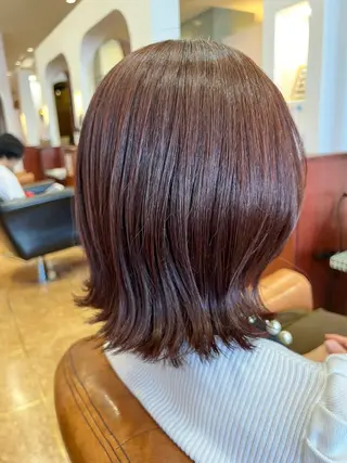 ミディアム カラー 加藤 絵美のヘアスタイル