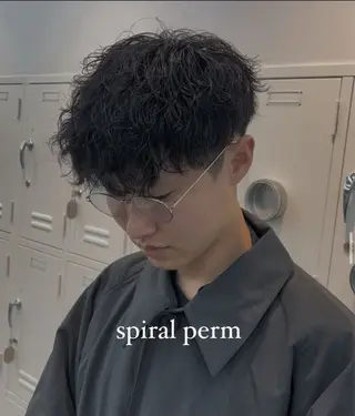 ショート カラー パーマ メンズ キッズ 栄💗レイヤーカット ｜韓国風｜haruのヘアスタイル