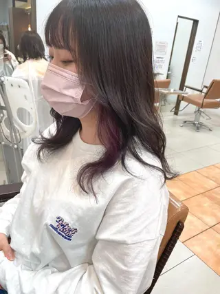 セミロング 明石遼/ベージュ / ピンクのヘアスタイル
