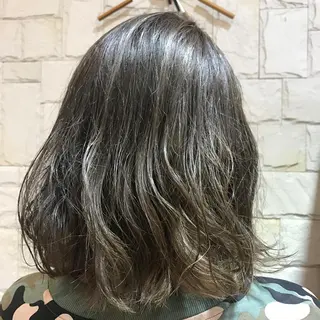 ミディアム カラー パーマ 🥛洒落髪小顔cut なら龍崎🥛のヘアスタイル