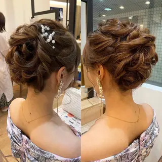 セミロング ヘアアレンジ CASA 祇園四条のヘアスタイル