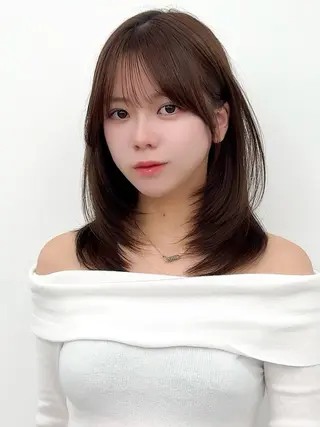 ミディアム カラー ヘアアレンジ 最小顔周り&レイヤー 特化/池袋/kokiのヘアスタイル