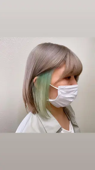ミディアム カラー パーマ ヘアアレンジ メンズ キッズ ネイル マツエク・マツパ 韓国ボブ/髪質改善 ニュアンス特化RYOのヘアスタイル