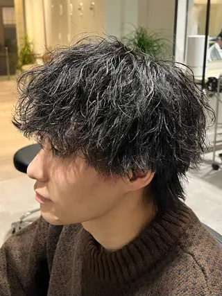 ミディアム パーマ メンズ 【パーマ満足度No. 1🥇】宮脇 大樹のヘアスタイル