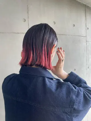 ミディアム 抜け感ハイトーン/ ボブ/Ririnaのヘアスタイル