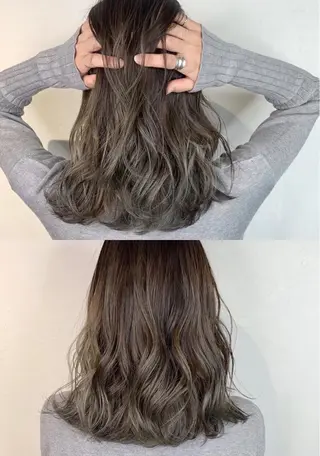 セミロング カラー _WHITE 高槻のヘアスタイル