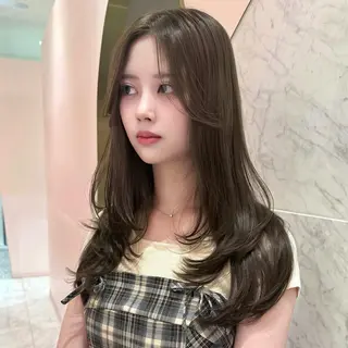 ロング カラー モテ韓国ヘア/ レイヤー🤍RIKAのヘアスタイル