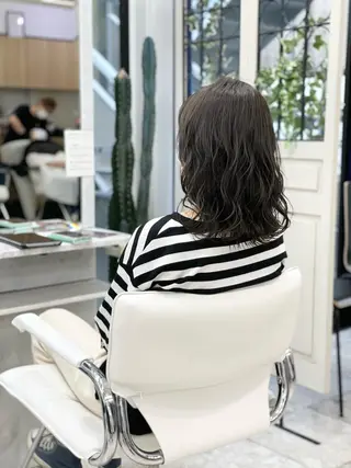 ミディアム カラー パーマ ヘアアレンジ 🧸縮毛矯正特化 金澤 彩香🎀のヘアスタイル