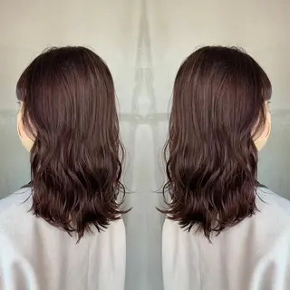 セミロング カラー レイヤーカット/ 艶カラー/RYOMAのヘアスタイル