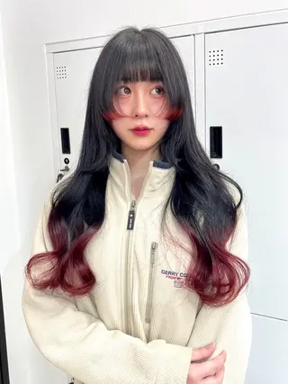 ロング カラー パーマ ヘアアレンジ メンズ キッズ 💖オタク美容師 ꒰ঌ♡モモ♡໒꒱のヘアスタイル