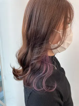 ミディアム カラー ヘアアレンジ 🦄インナーカラー 🦄貫井彩花のヘアスタイル