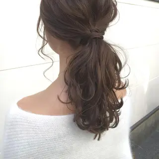 ロング カラー ヘアアレンジ 榎園 由美のヘアスタイル