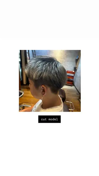 ショート メンズ 🌙透明感カラー／ 丁寧施術｜松本のヘアスタイル