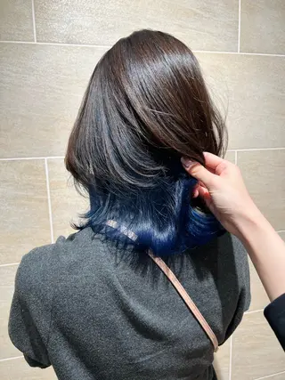 ミディアム カラー 宮原 佳苗のヘアスタイル