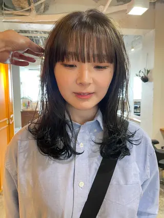 セミロング カラー レイヤー／似合わせ TAKUYAのヘアスタイル