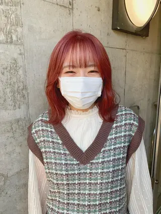 ミディアム カラー ミルクティーベージュ ブリーチ　店長　清水のヘアスタイル