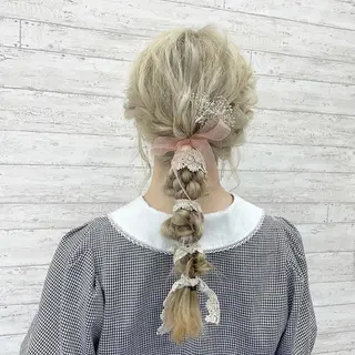 ロング ヘアアレンジ エクステ/ハイトーン 🐏☁️miminaのヘアスタイル