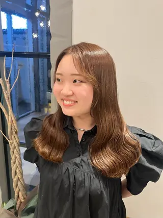 ロング カラー 暖色/顔周り /ヘアメ/あつはのヘアスタイル