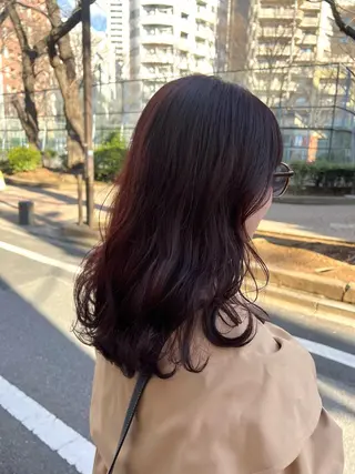 セミロング カラー 🥀韓国ヘア🥀 宮津真菜のヘアスタイル