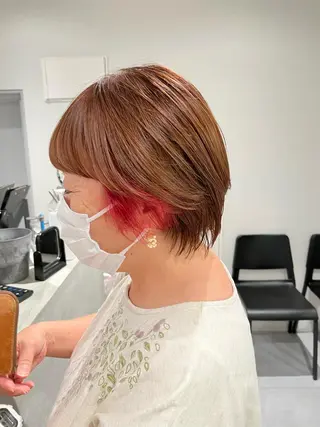 ショート カラー 髪質改善/レイヤー 兼折楓馬のヘアスタイル