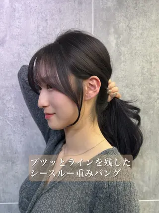 ロング カラー 顔まわりの神様✨ 透明感カラー藤嶋秀幸のヘアスタイル