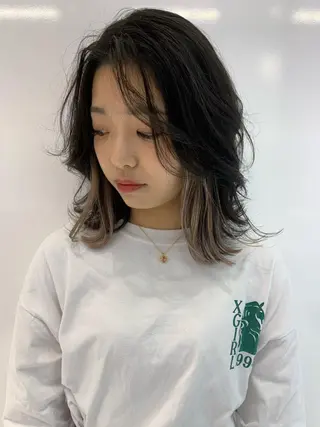 ミディアム ハッシュカット/ハイ トーン/MANAMIのヘアスタイル