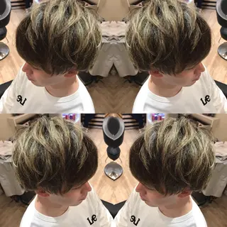 ショート カラー メンズ 大久保 隆蔵のヘアスタイル