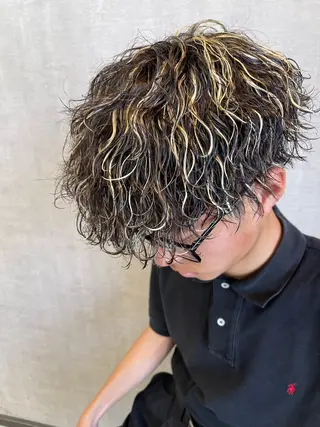 ミディアム カラー パーマ メンズ メンズパーマ職人/ 天神/tatsukiのヘアスタイル