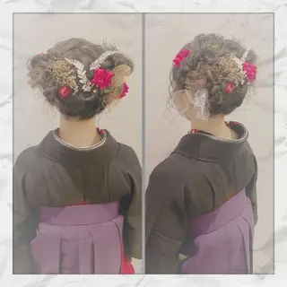 セミロング ヘアアレンジ ヘアセット/着付け 𓇼 松本 夏美𓇼のヘアスタイル