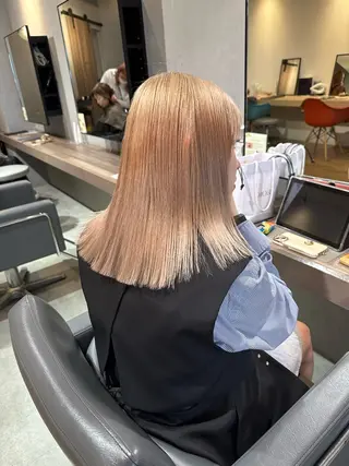 ミディアム カラー 美髪・シールエクステ ホソタニリョウコのヘアスタイル