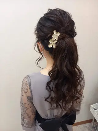 ロング ヘアアレンジ bright所属・miku ヘアセット/着付けのヘアスタイル