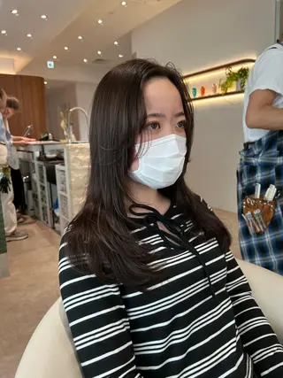 ミディアム カラー 韓国レイヤー🇰🇷 韓国研修◎渋谷カイトのヘアスタイル